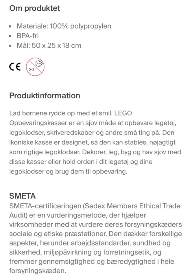 Lego andet Opbevarings klods