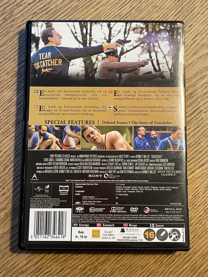 Foxcatcher, DVD, drama