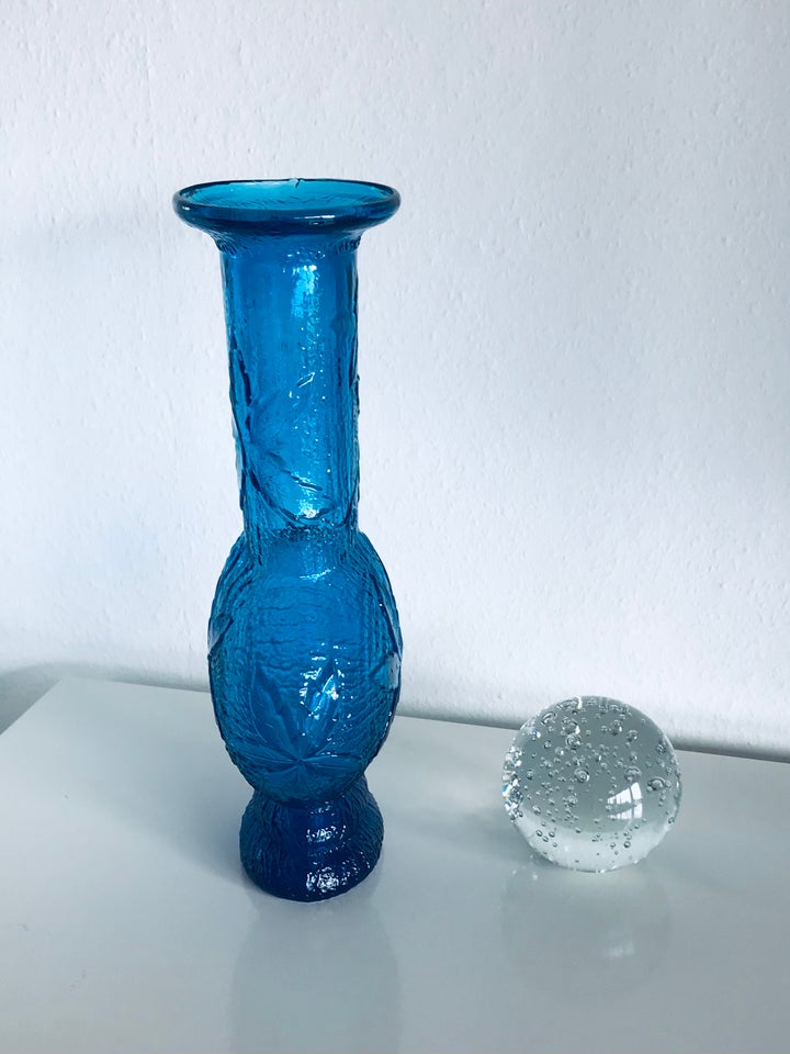 Vase Blå glasvase Vintage / retro