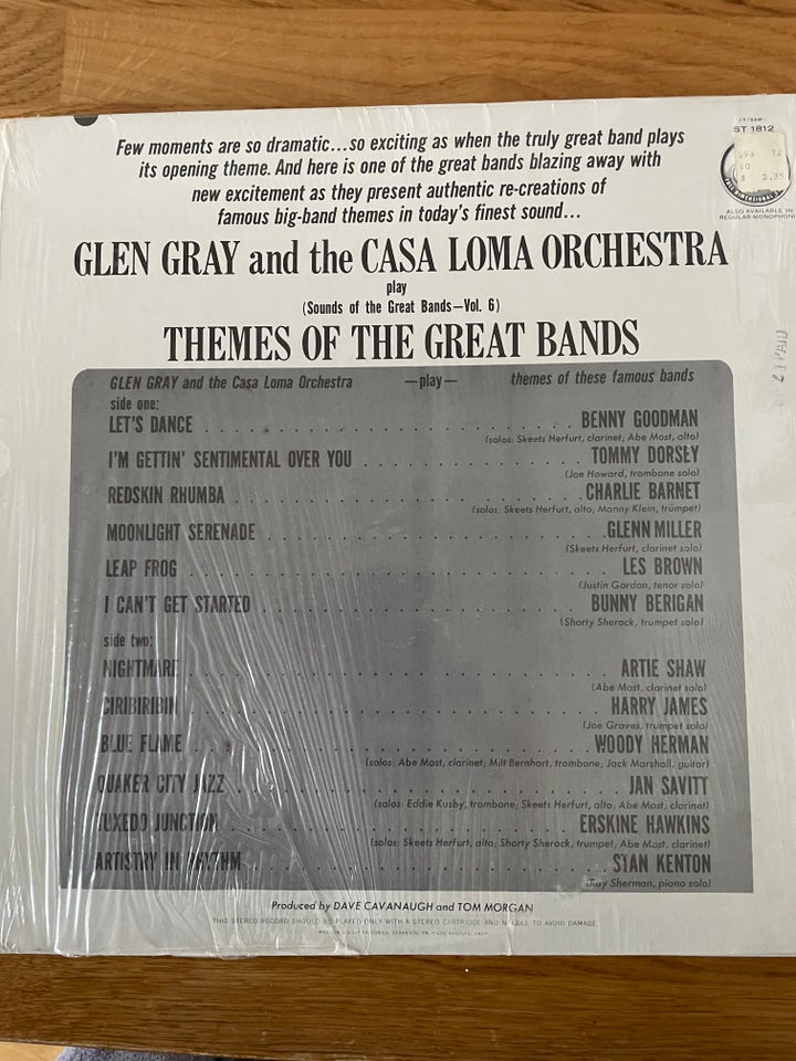 LP, Glen Gray ( 1. Press), Themes of