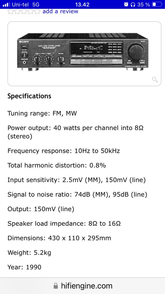 Receiver, Sony, STR-AV220