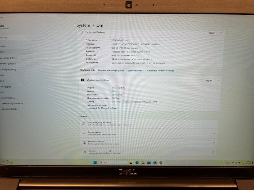 Dell Latitude 7390 Intel Core