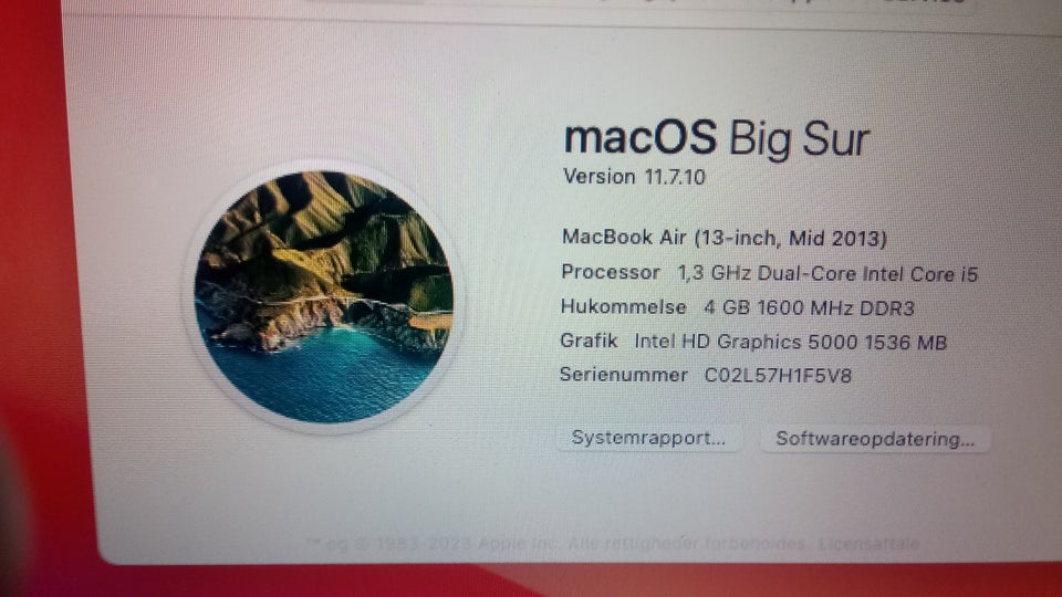 MacBook Air macOS Big Sur Intel i5