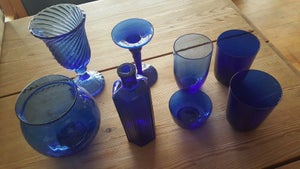 Glas blå mælkeskål glas