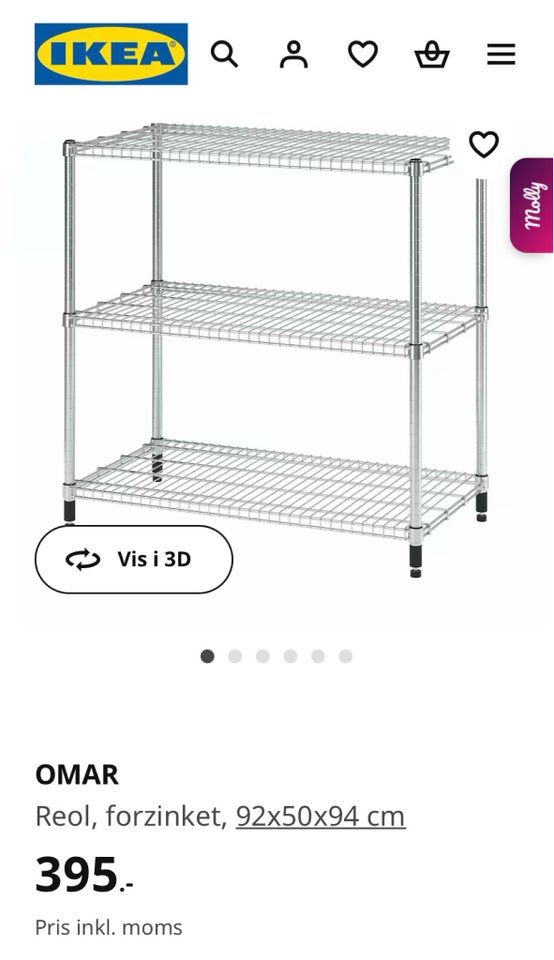 Reol, Ikea Omar, b: 92 d: 50 h: 94