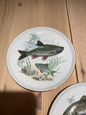 Porcelæn Fisketallerkner