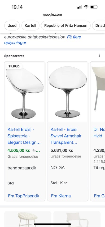 Drejestol andet Kartell eros