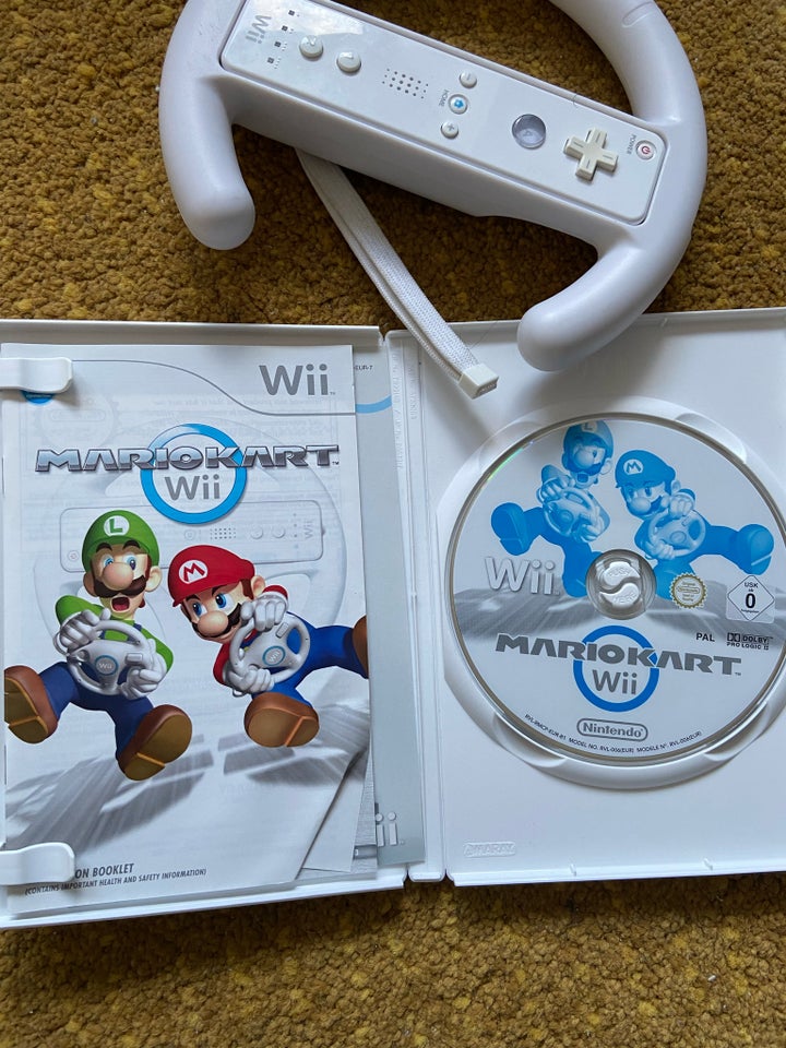 Wii Mariokart inkl. rat og wii