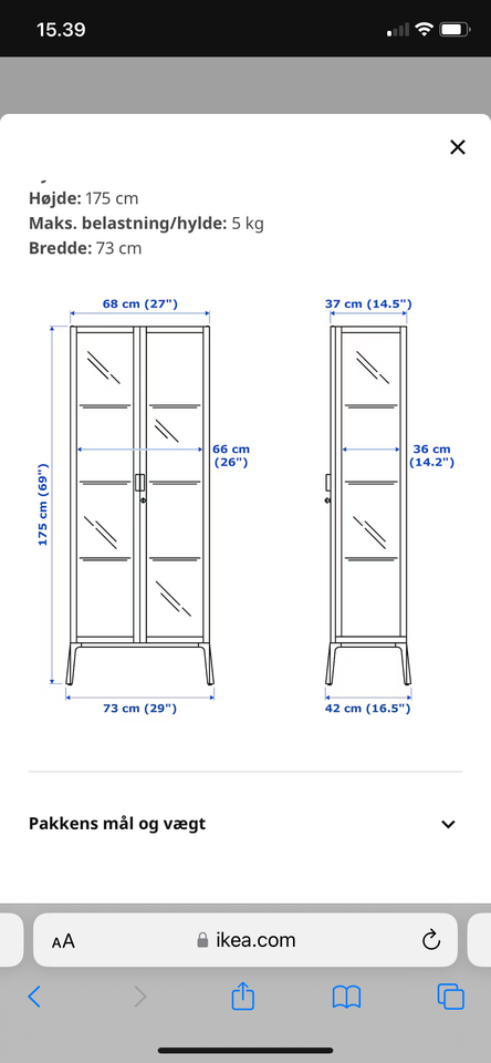 Vitrineskab Ikea