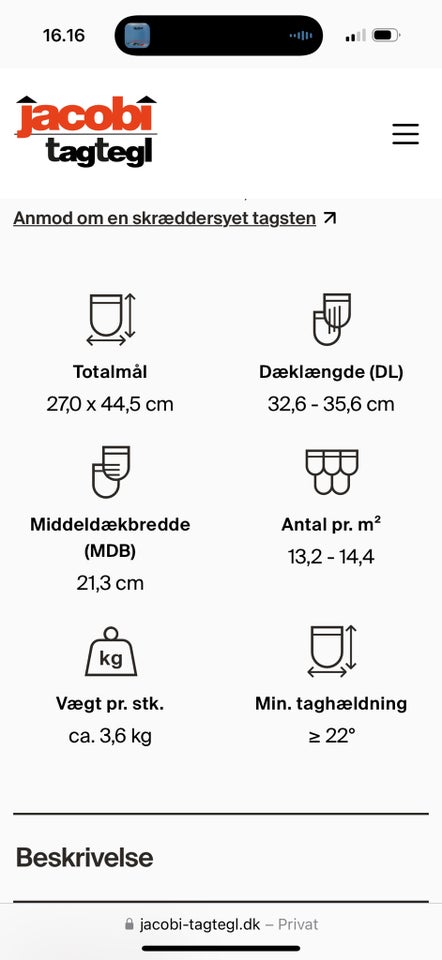 Tegl, Jacobi JV 13