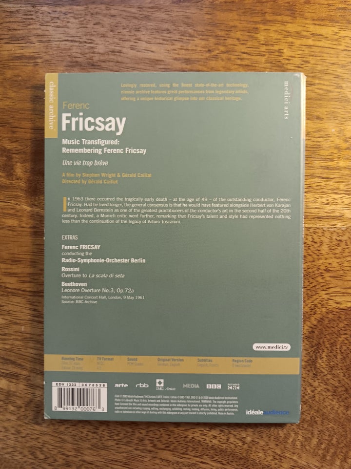 Ferenc Fricsay., DVD, dokumentar