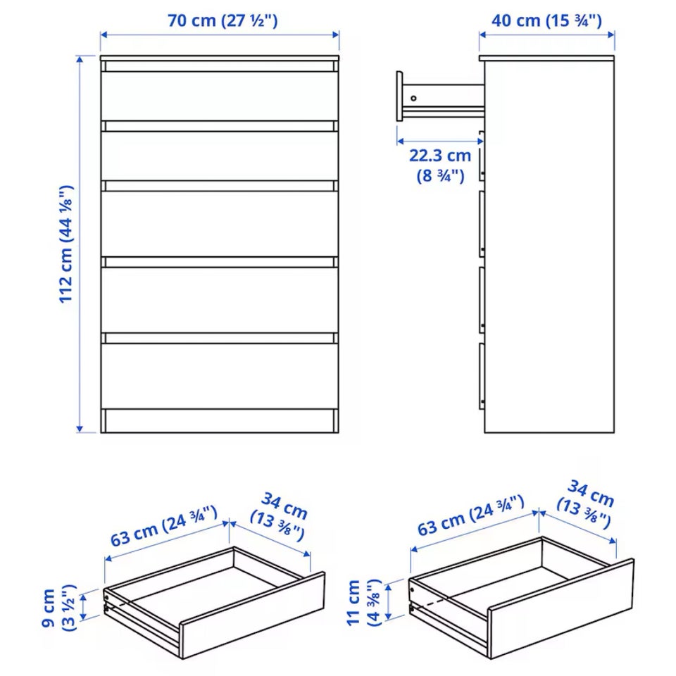 Kommode, andet materiale, b: 70 d: