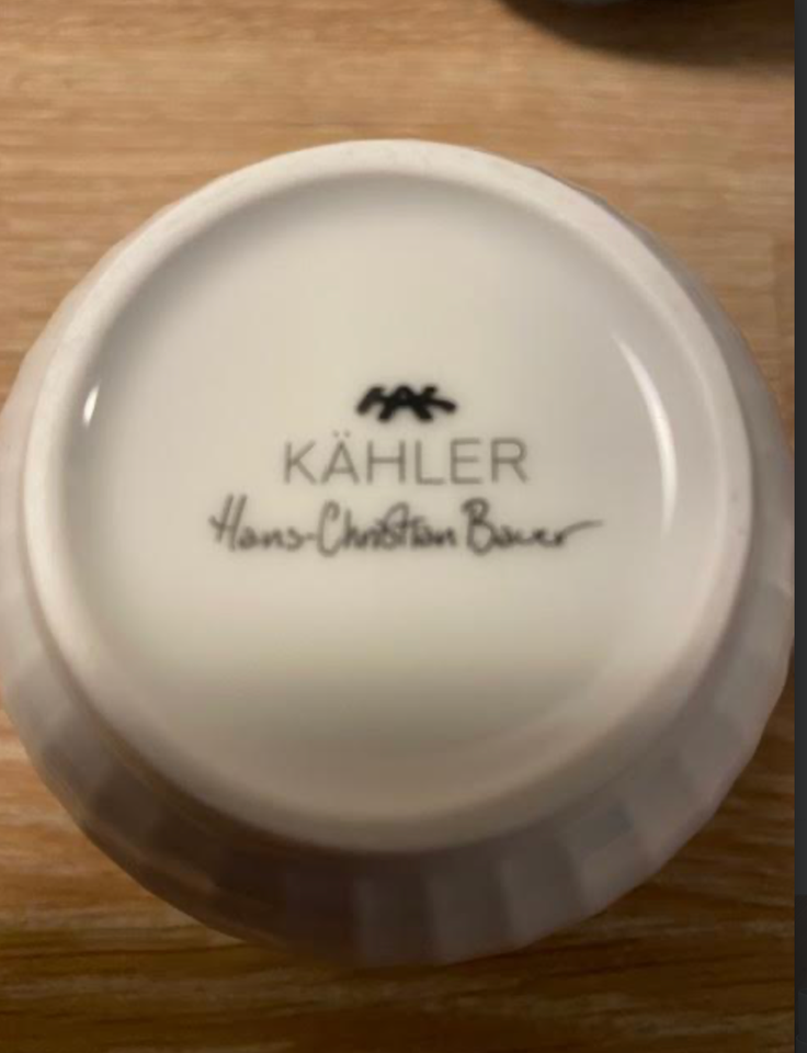 Porcelæn, Hammershøi Krus , Kähler