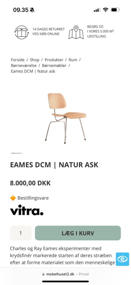 Eames, DCM, Spisebordsstol