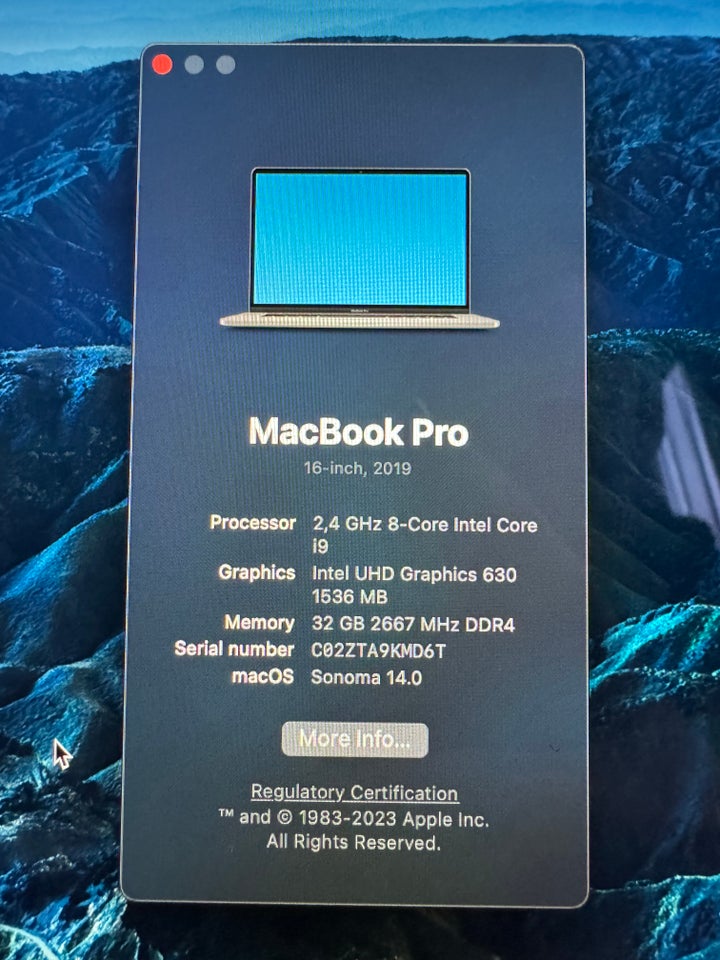 MacBook Pro, A2141, 2.4 GHz