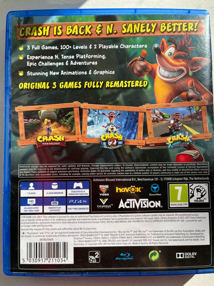 Crash Bandicoot PS4 Spil PS4