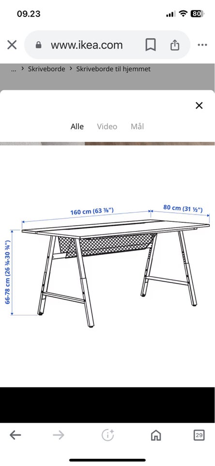 Skrive-/computerbord, IKEA