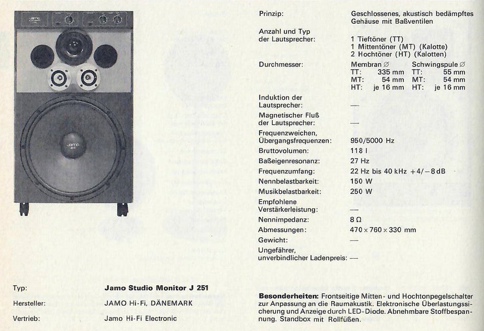 Højttaler, Jamo, J-251/J-252