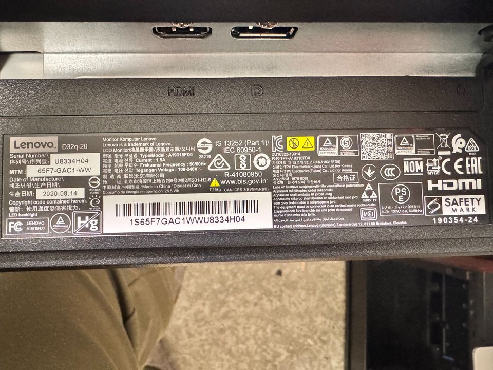 Lenovo, D32q-20, 32 tommer