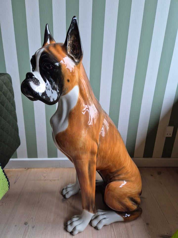 Stor vintage boxer hund, Keramik,