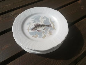 Porcelæn Fisketallerkner