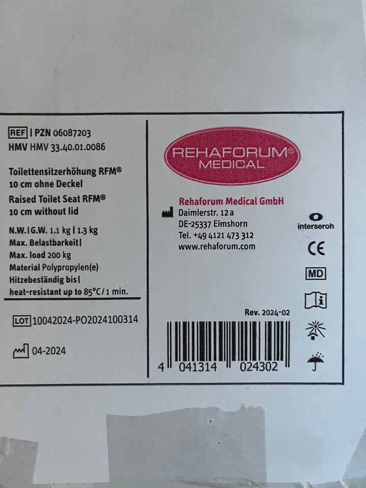 Toiletsæde, REHAFORUM MEDICAL