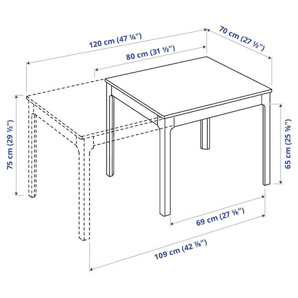 Spisebord, Ikea Ekedalen, b: 70 l: