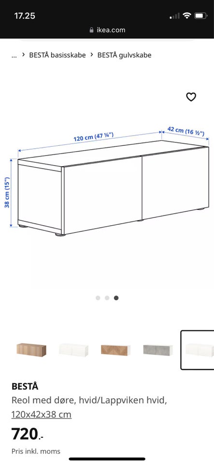 Reol, Ikea, b: 120 d: 42 h: 38