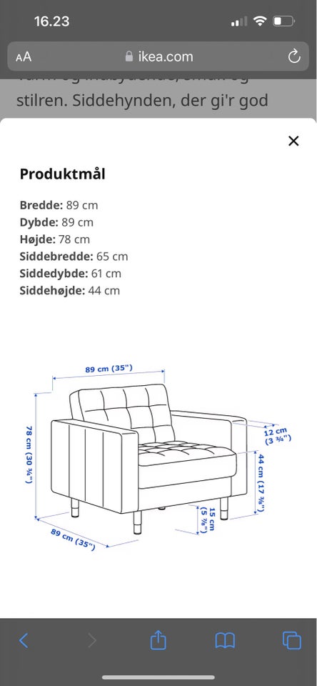 Lænestol stof Ikea