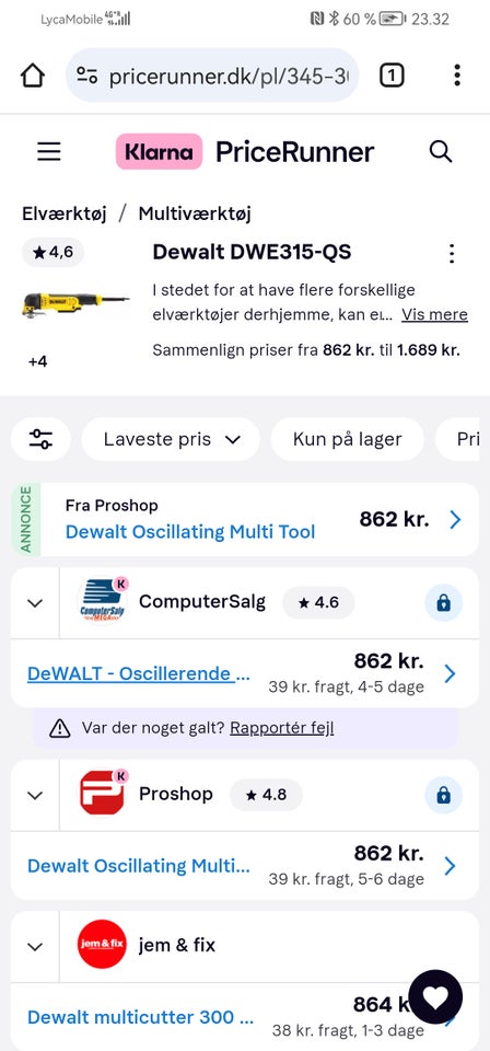 Andet elværktøj, DeWalt