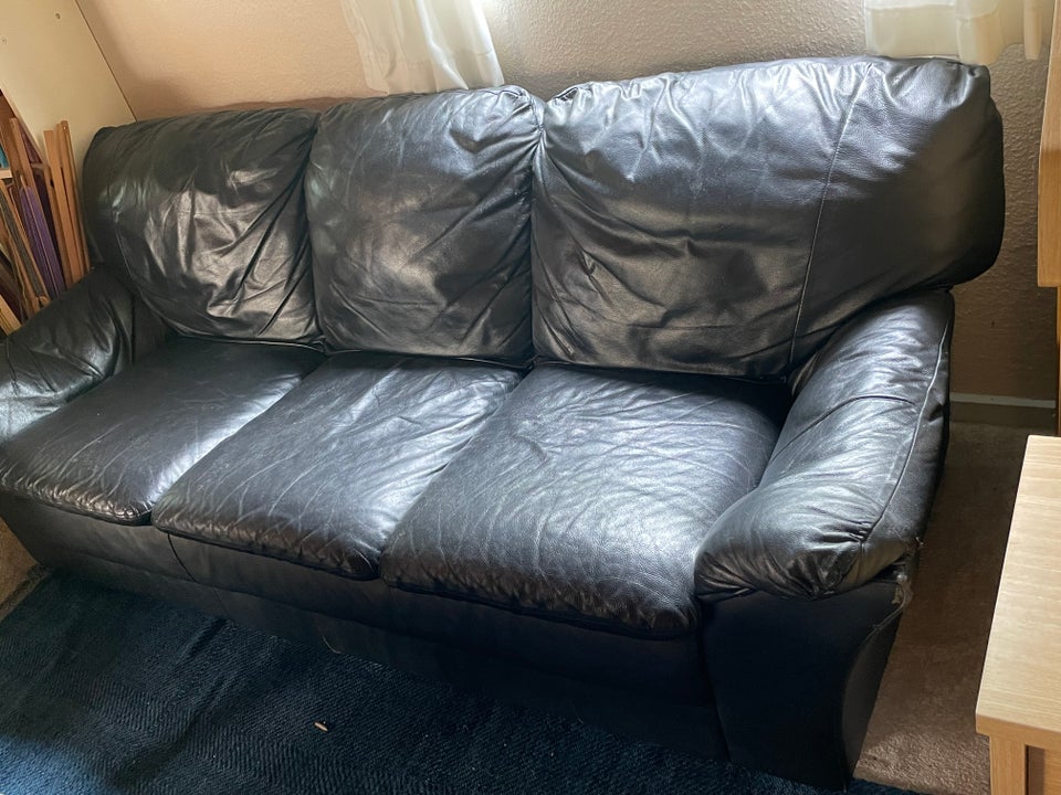 Sofa, læder, 3 pers.