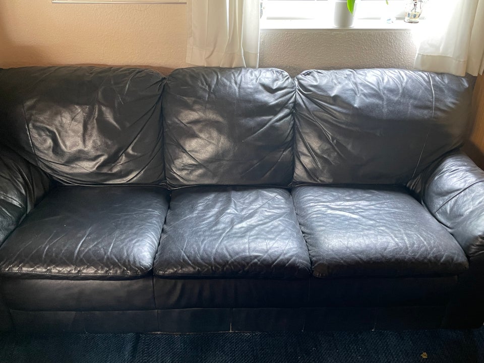 Sofa, læder, 3 pers.