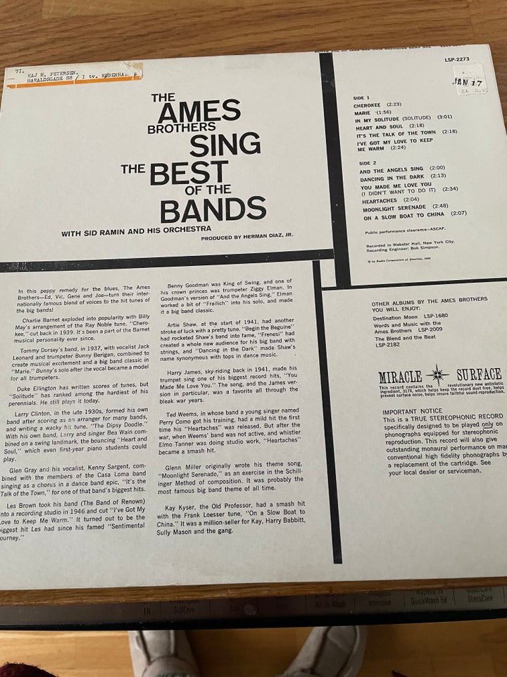 LP, The Ames Brothers 1. Press, Sing