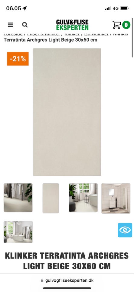 Klinker lys beige 30x60cm