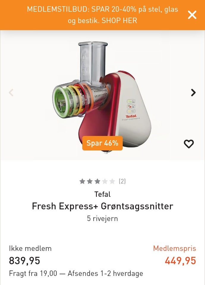 Grøntsags snitter, Tefal