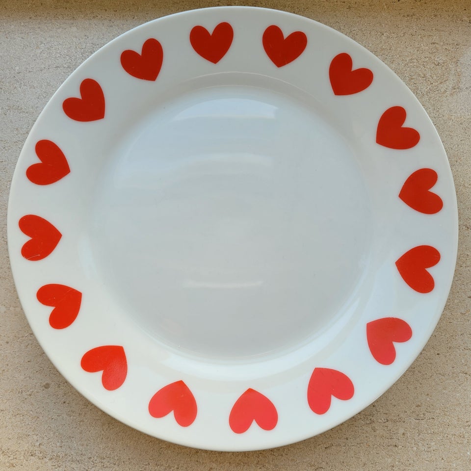 Porcelæn, Tallerken x 7, HEARTS