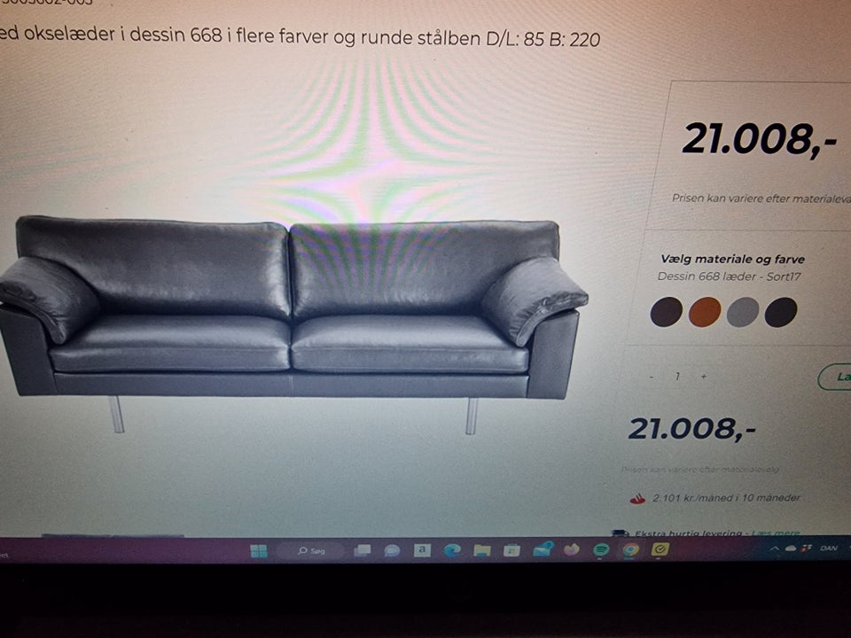 Sofa læder 3 pers