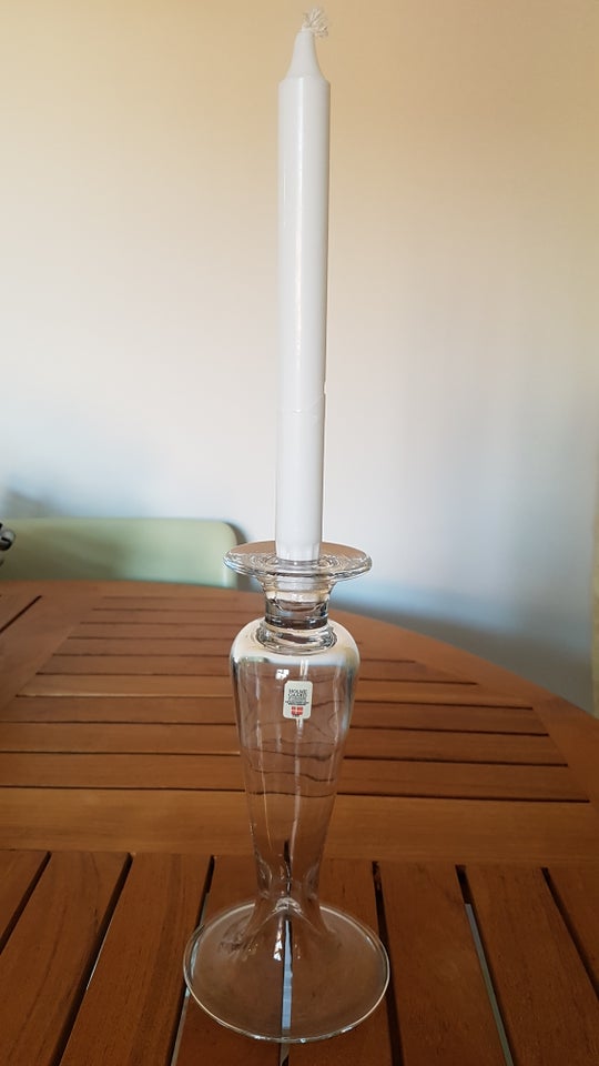 Glas Vase og lysestage