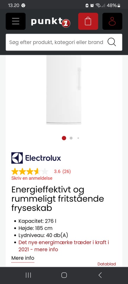 Fryseskab, Electrolux