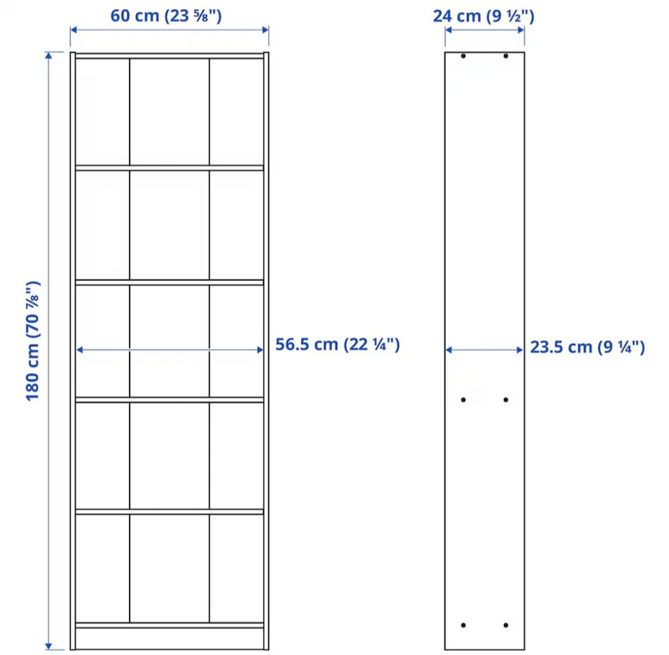 Reol IKEA b: 60 d: 24 h: 180