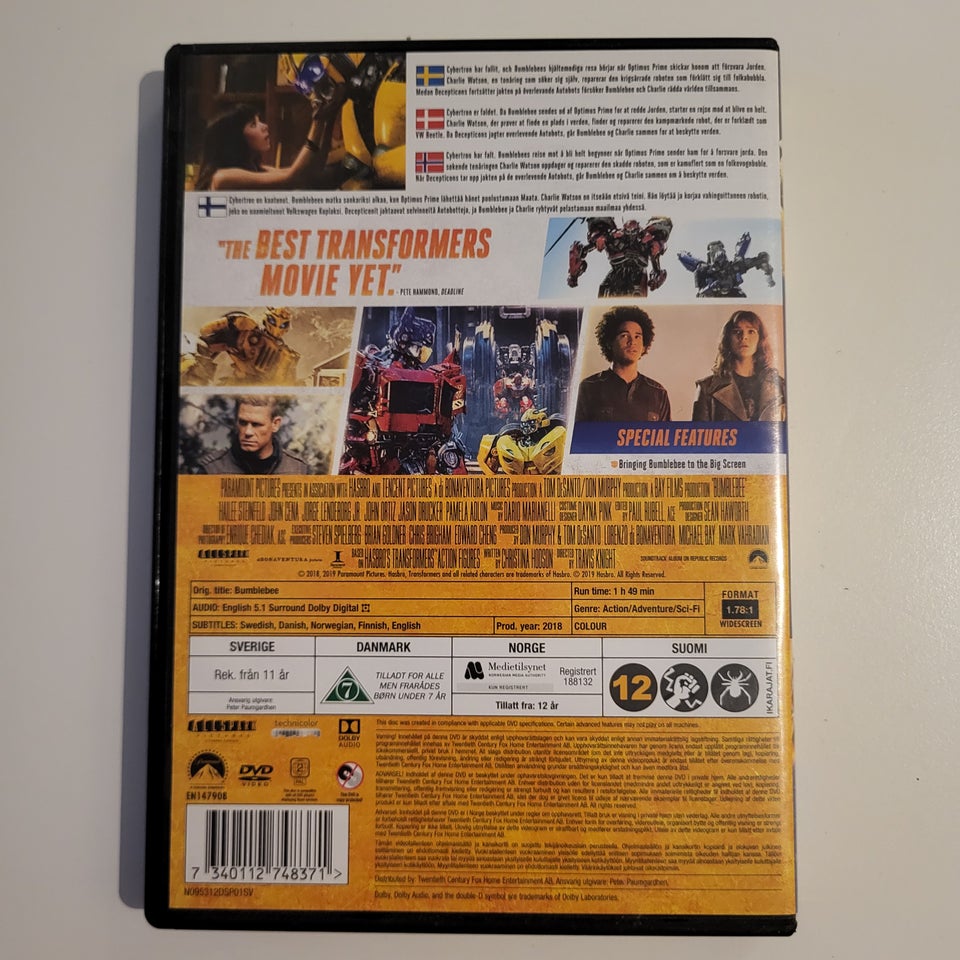 Bumblebee, DVD, action