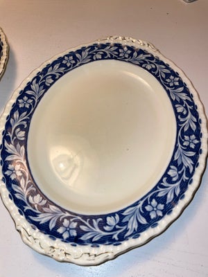 Porcelæn 2 stk blå/hvide fade med