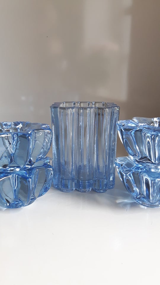 Glas Vase Lysestage HOLMEGAARD