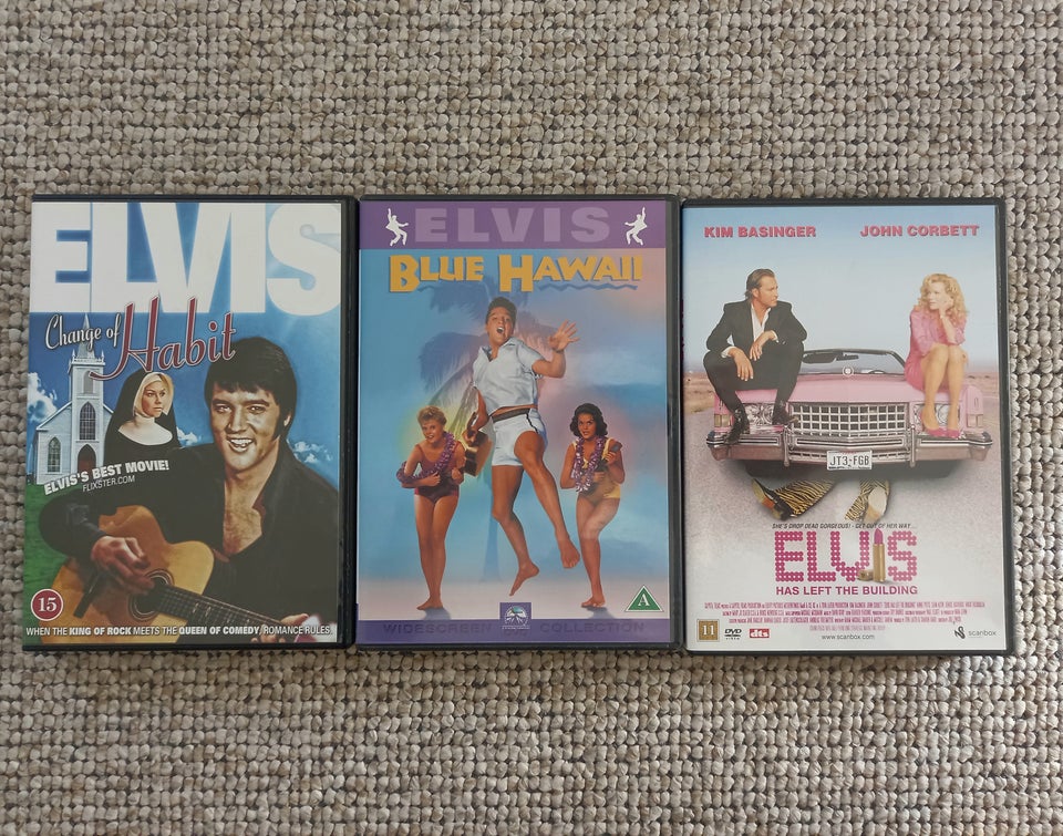 3 stk Elvis Presley Film DVD