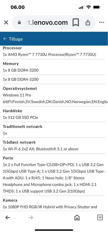 Lenovo Thinkbook 16 G6 ABP RyZen 7