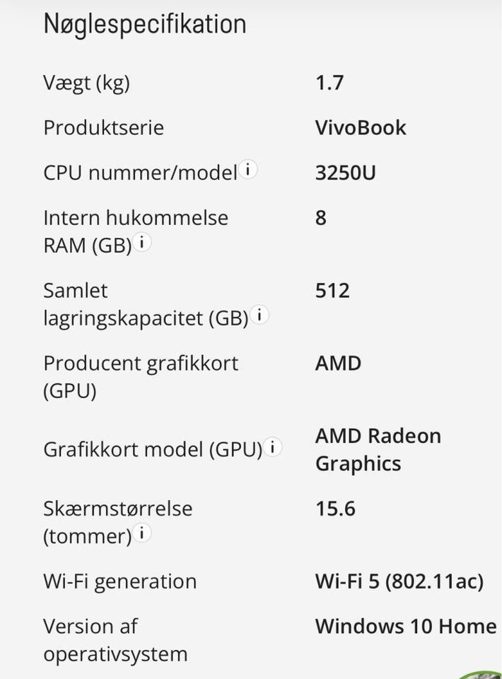 Asus Vivobook 15 AMD GHz 8 GB ram