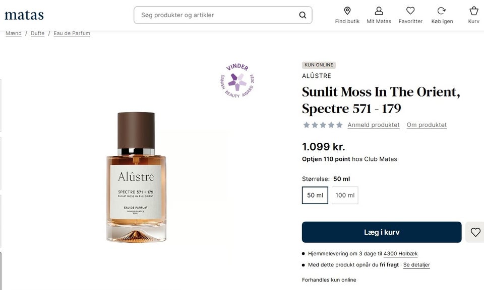 Eau de parfum, Alûstre Sunlit Moss