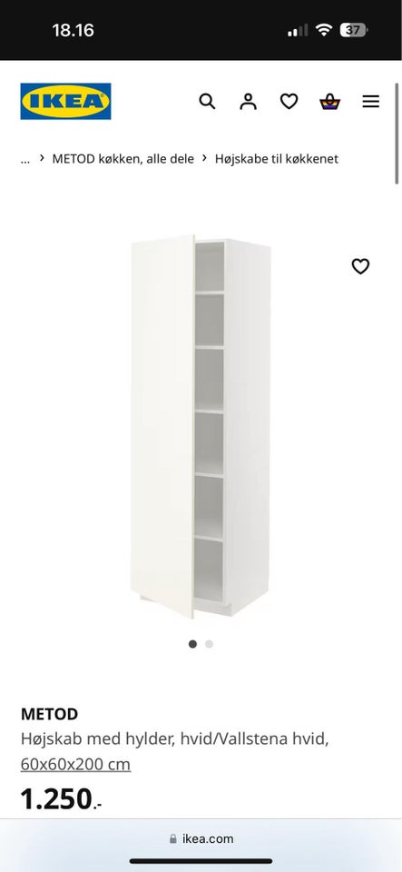 Højskab, IKEA , b: 60 d: 60 h: 200