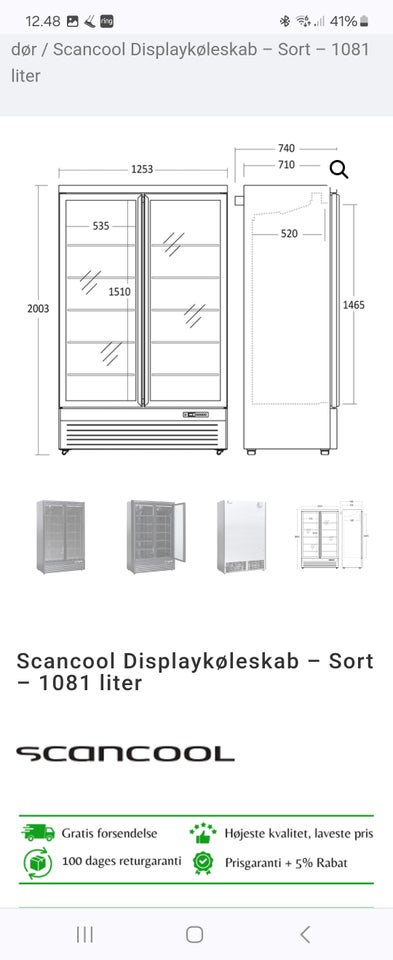 Køle/svaleskab, Scan Cool, 1081