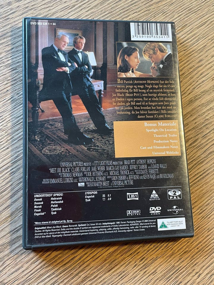 Meet Joe Black, DVD, drama